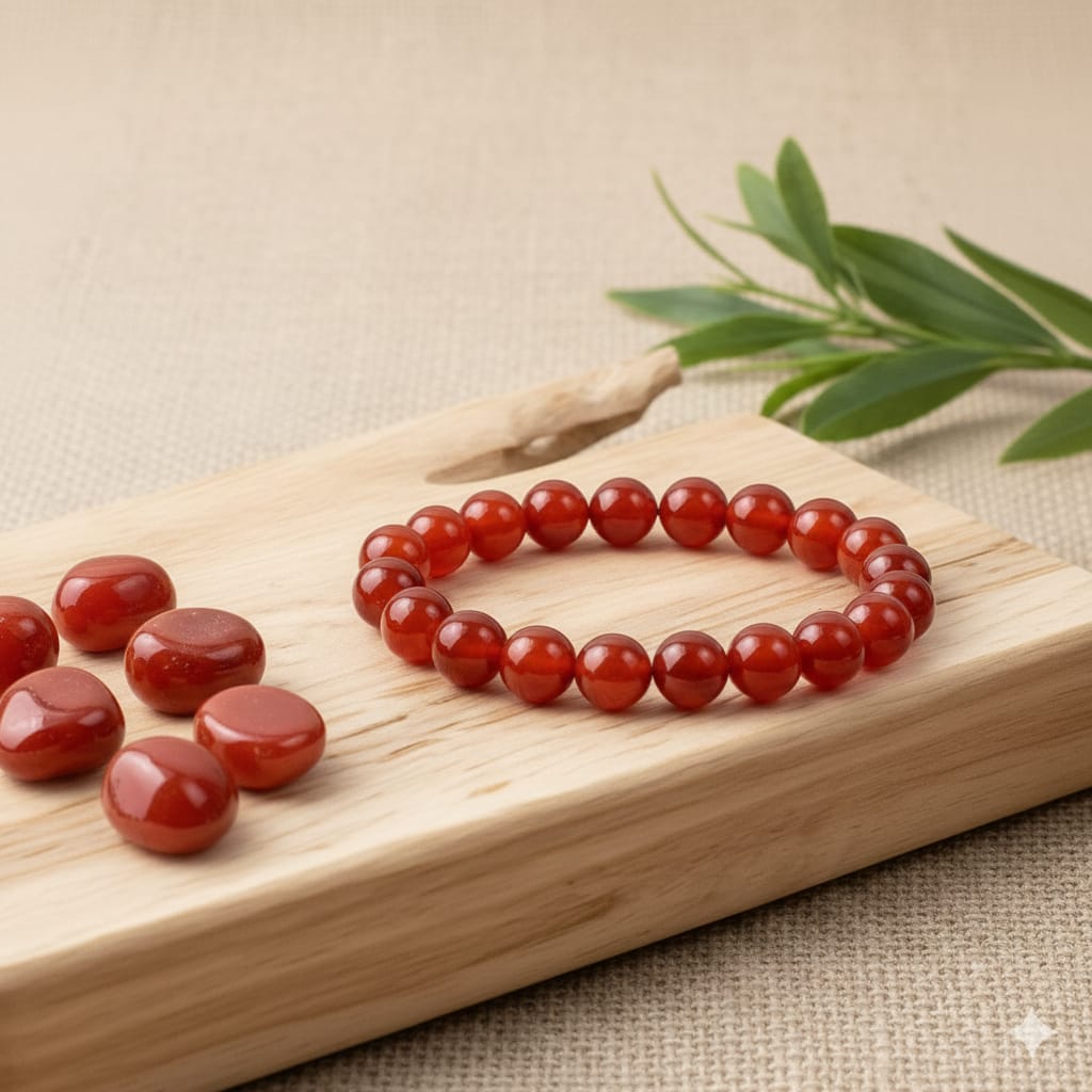 Carnelian Bracelet for Men & Women 8 MM | Motivation & Success (Reiki Charged)