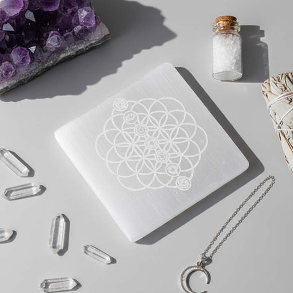 Selenite plate square for purification of crystals