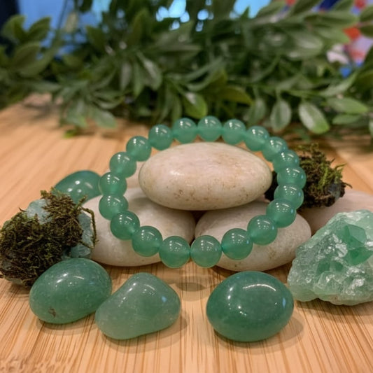 8mm Original Green Aventurine crystal beads for success and heart chakra healing