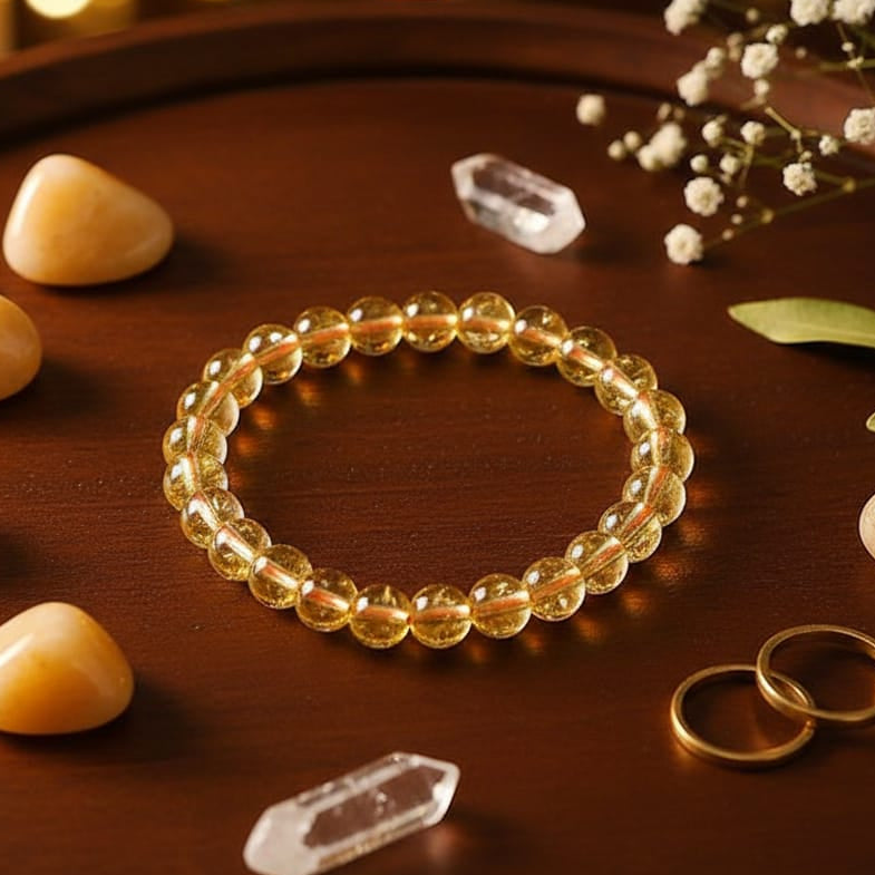 Natural golden Citrine bracelet for wealth and money attraction