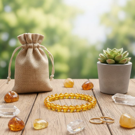 8mm Original Citrine crystal beads for career success and business growth