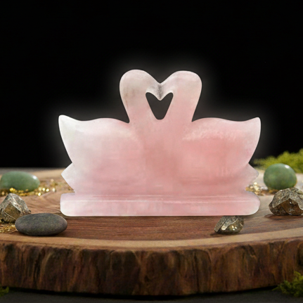 Energized and Reiki-charged Rose Quartz ducks for bedroom Vastu