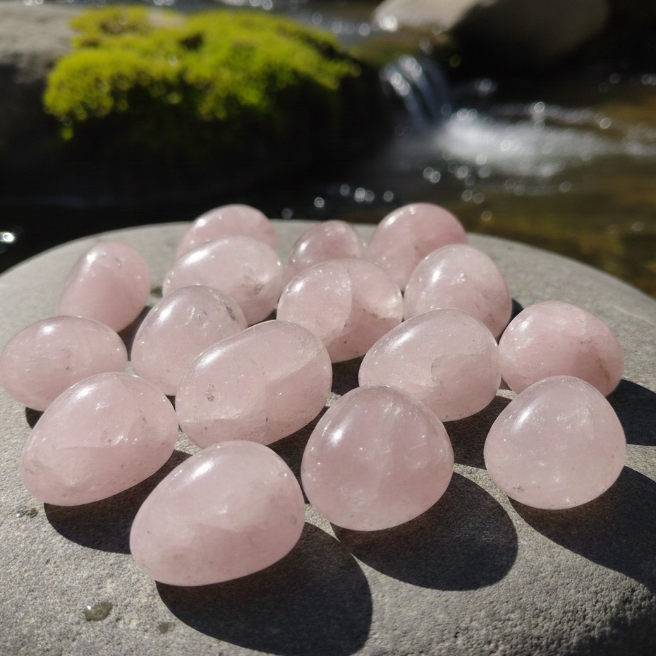 Energized and Reiki-charged Rose Quartz tumble stones for self-love India