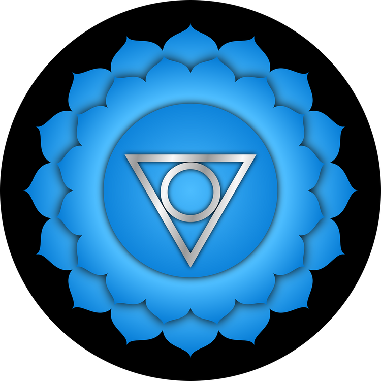 Healing crystals for Throat Chakra activation by DJ Crystals - Aquamarine, Blue Lace Agate, and Amazonite.