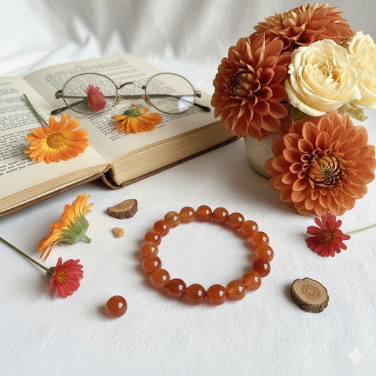 Carnelian Bracelet for Men & Women 8 MM | Motivation & Success (Reiki Charged)