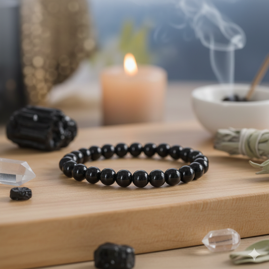 Black Tourmaline Bracelet: Ultimate Shield for Strong Protection 8MM (Reiki Charged)
