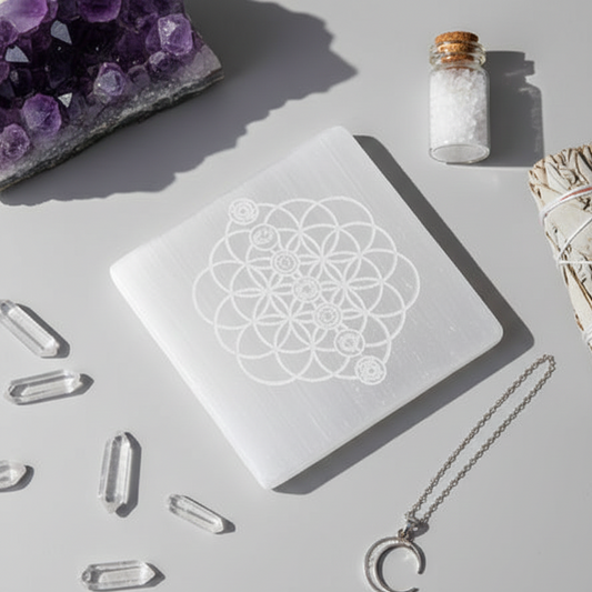 Selenite plate square for purification of crystals