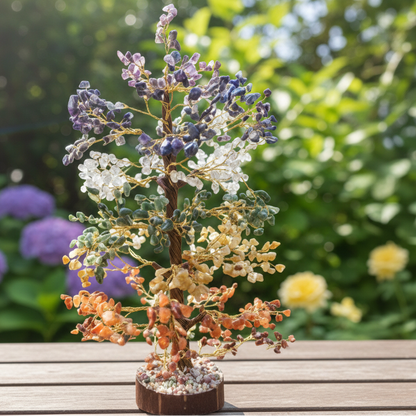 Natural 7 Chakra crystal tree with 300 beads for Vastu and prosperity