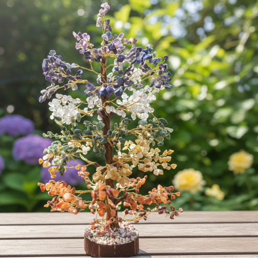 Natural 7 Chakra crystal tree with 300 beads for Vastu and prosperity