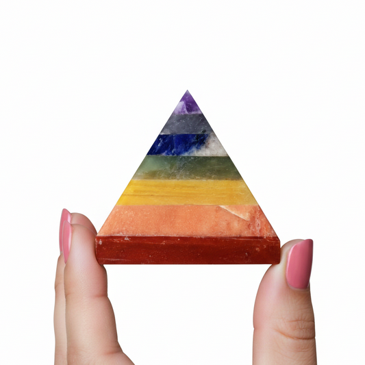 Natural 7 Chakra layered pyramid for energy alignment and Vastu