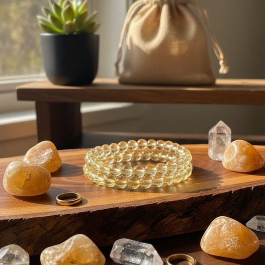 Natural golden Citrine bracelet for wealth and money attraction 
