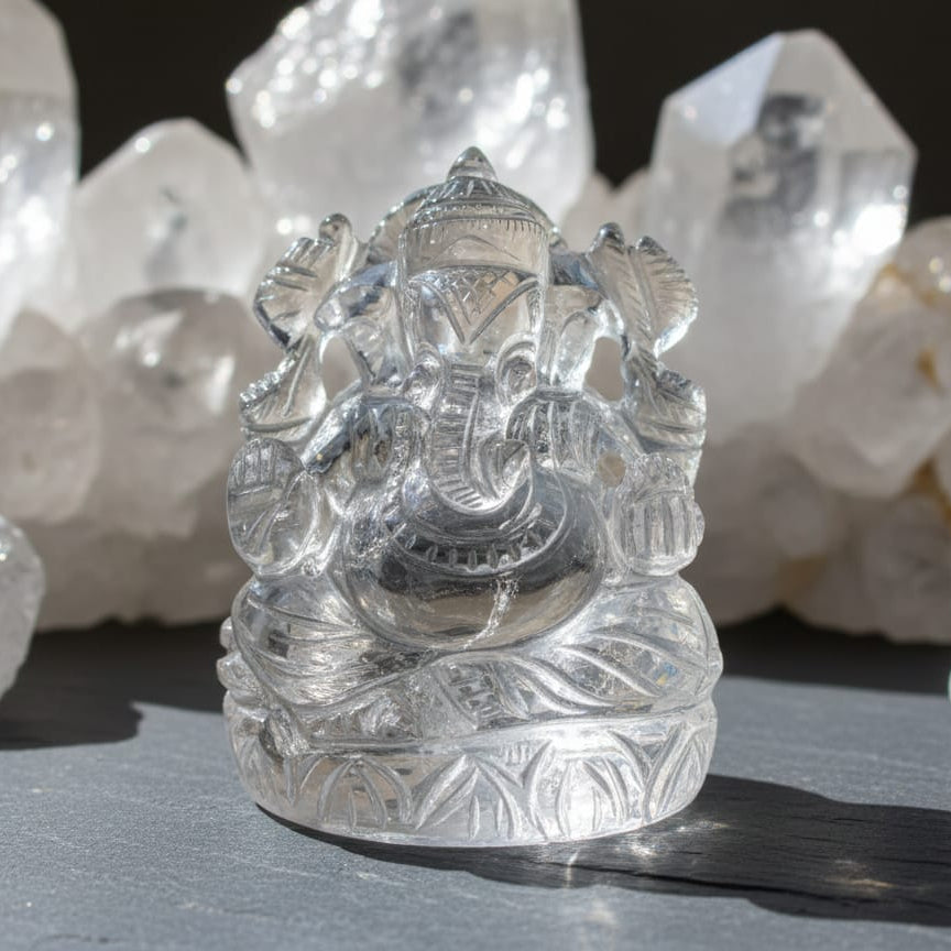 Natural Sphatik Ganesha idol for Vastu and positive energy