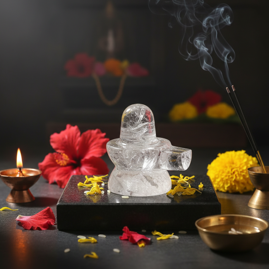 Natural Sphatik Shivlinga for Vastu and positive energy