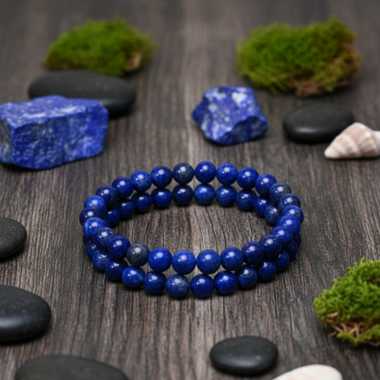 Natural deep blue Lapis Lazuli bracelet for wisdom and communication