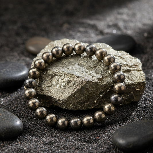Natural golden Pyrite bracelet for attracting wealth and money