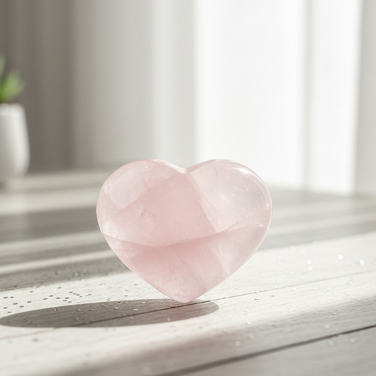 Natural pink Rose Quartz heart 150g for attracting love and relationship harmon