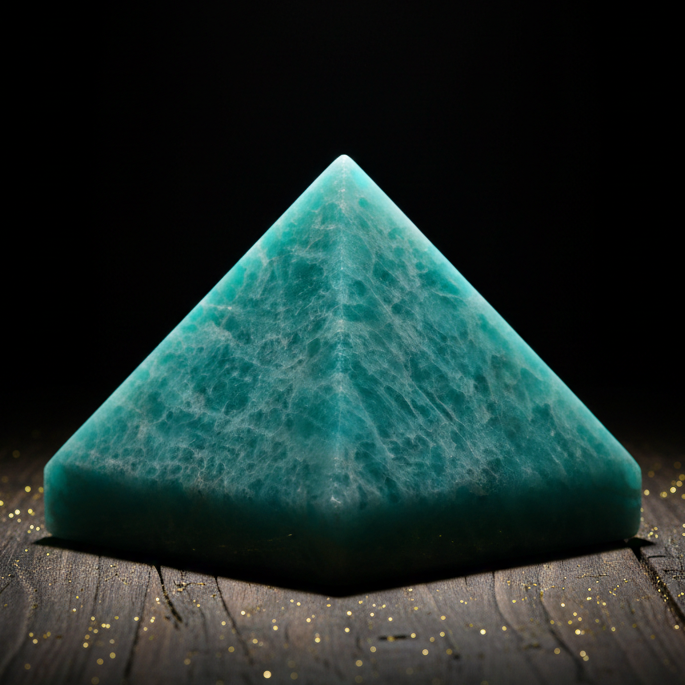 High-quality original Amazonite pyramid for attracting good luck and business success