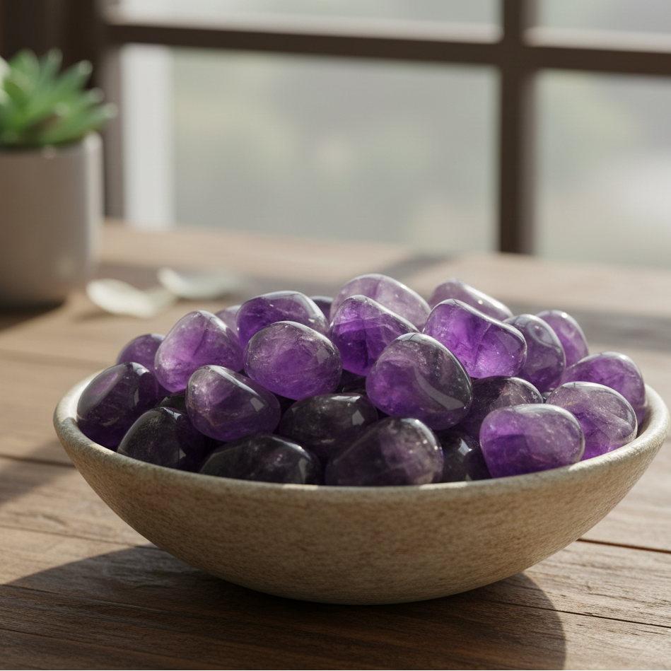 High-quality original Amethyst pebbles for anxiety relief and deep sleep