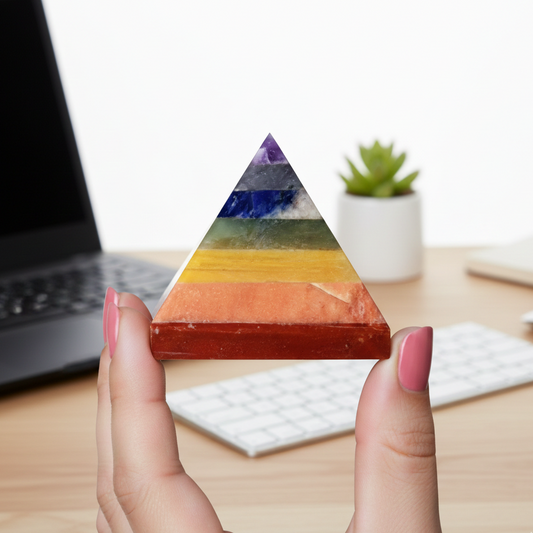 High-quality original 7 Chakra crystal pyramid for Reiki healing and meditation