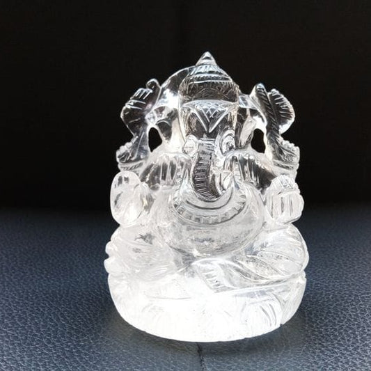 High-quality Clear Quartz Ganesha carving for business success and office desk