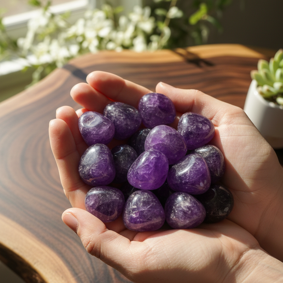 Energized and Reiki-charged Amethyst tumble stones for student academic success