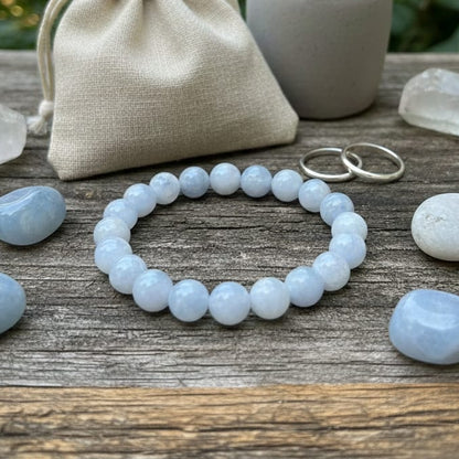 Energized Blue Lace Agate bracelet for public speaking and confidence