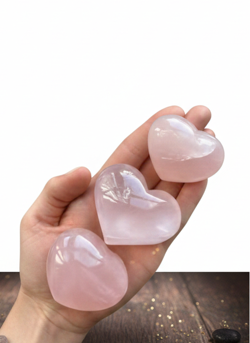Authentic Rose Quartz gemstone heart for bedroom peace and romantic energy India